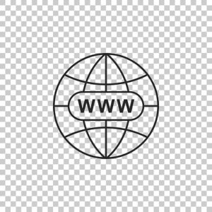 Go To Web icon isolated on transparent background. Www icon. Website pictogram. World wide web symbol. Internet symbol for your web site design, app, UI. Flat design. Vector Illustration